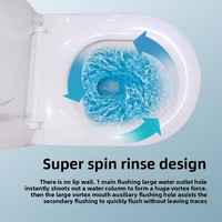 Ensemble de toilettes compactes en céramique à siphon silencieux et économiseur d'eau pour salle de bain domestique