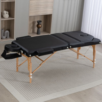 Lit de massage commercial pliable en bois à 3 sections, moderne, léger, avec éponge haute densité, idéal pour salon et salle de sport, directement de l'usine