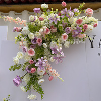 DREA-Arrangement de Fleurs Artificielles en Soie Rose et Violet pour Décoration de Mariage