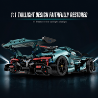 GULY 10612 1:8 Ensemble de blocs de construction mécaniques Hypercar 3468 pièces Kit de modèle d'ingénierie pour les passionnés et les fans d'automobiles adultes