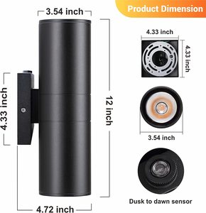 Đèn chiếu sáng ngoài trời bằng nhôm hiện đại, chống thấm nước, đèn <span class=keywords><strong>led</strong></span> chiếu sáng lên xuống, đèn gắn tường ngoài trời - Product Image 2