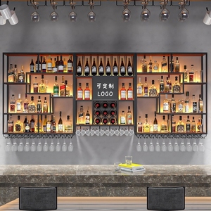 Portabottiglie da Parete Industriale di Lusso per Grossisti di Prodotti Alimentari | Ferro Battuto | Organizzatore per Bottiglie di Vino | Bistrot, Taverna Commerciale - Product Image 2