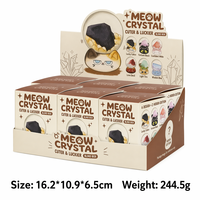 Boîte Mystère en Résine Chat Mignon de Dessin Animé, Design Créatif Boule de Cristal, Lot de 8 Ornements de Bureau, Article Décoratif Cadeau