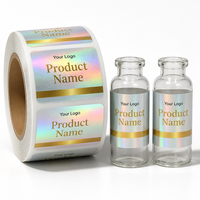 Personnaliser divers autocollants holographiques, étiquettes en vinyle imperméables pour flacons en verre de 3 ml, 5 ml, 10 ml
