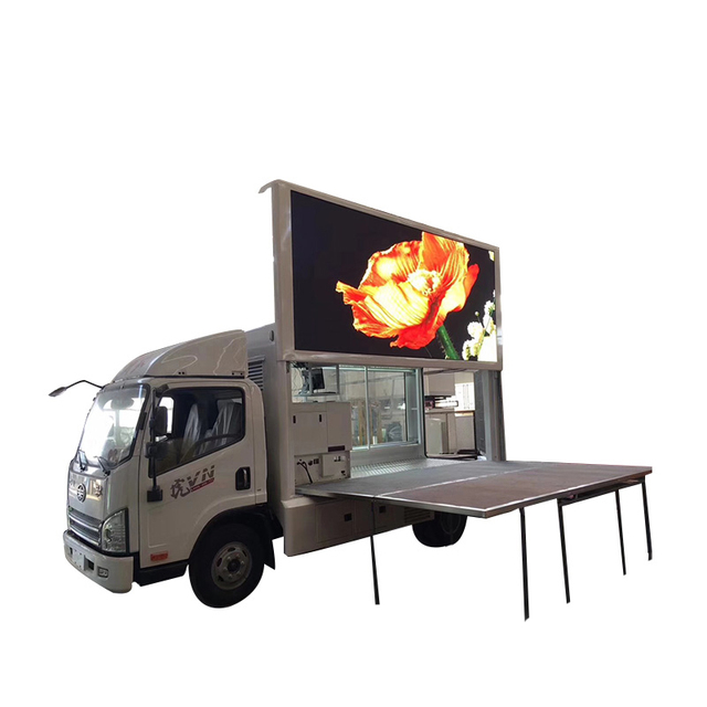 China Low Price Outdoor Advertising Led Display Screen Mobile Show Stage LED Screen Truck Wheels