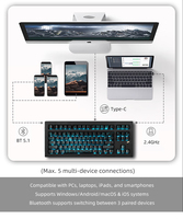 Clavier mécanique Zornher CG870 Black Spider Web 88 touches, rétroéclairage RVB, sans fil tri-mode, personnalisable pour le jeu et le bureau