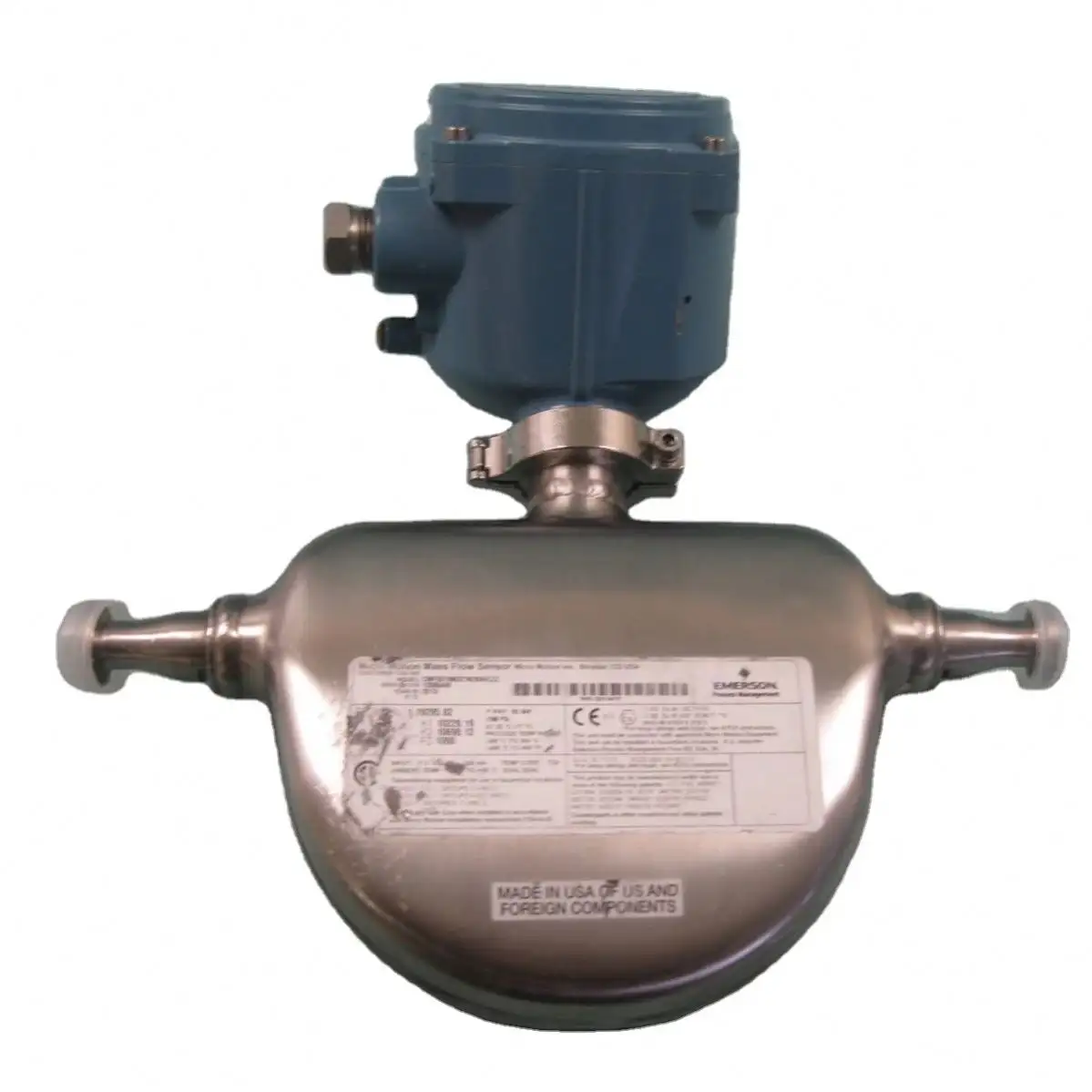 Emerson Micro Motion Elite Coriolis Mass Flow Sensor / Meter CMFS015M 1/6" with sanitary tri clamp