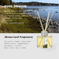 Bouteille diffuseur de parfum OEM/ODM 100 ml écologique à feuilles vertes, senteur orange apaisante, relaxante, rafraîchissante, anti-pelliculaire et nourrissante pour l'air ambiant