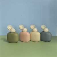 Bouteilles de 50 ml vides personnalisables vertes et roses pour huile pour bébé avec bouchons à bille, flacons souples pour crème pour les mains