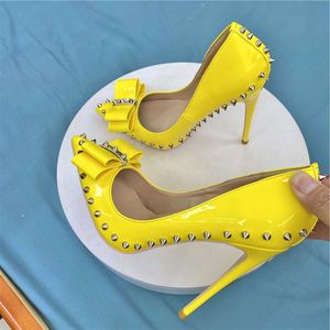 Zapatos de Tacón Alto con Remaches y Lazo para Mujer, Zapatos de Trabajo, Tacones de Aguja - Product Image 1