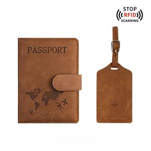 YOUSHENG GR030 <span class=keywords><strong>Étiquette</strong></span> de bagage en cuir PU durable avec logo personnalisé, anti-RFID, multifonction, <span class=keywords><strong>porte</strong></span>-passeport - Product Image 2