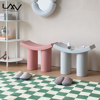 Tabouret pour enfants de couleur macaron en gros, tabouret de salon, petit tabouret antidérapant, tabouret en plastique court