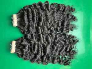 Extensions de cheveux humains bouclés crépus vietnamiens personnalisables, mèches à bandes adhésives, cheveux bruts d'un seul donneur, traités à la vapeur, vente en gros - Product Image 6