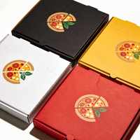 Boîte à pizza en papier avec logo personnalisé, vente en gros, boîte en carton ondulé robuste, emballage alimentaire pour restaurants