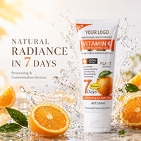 Gel éclaircissant personnalisable à la vitamine C, curcuma, aloe vera et acide kojique, exfoliant doux, nettoyant pour tous types de peaux