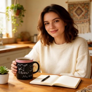 <span class=keywords><strong>Taza</strong></span> de cerámica de 11 oz estilo <span class=keywords><strong>pizarra</strong></span> <span class=keywords><strong>con</strong></span> borde esmaltado, hecha en Shandong, China - Product Image 5