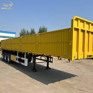 China manufacturer Tri 3 axles 30tons 50tons flatbed with fence side wall truck trailer