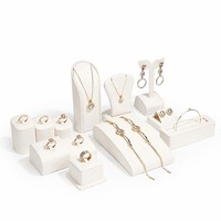 Présentoir à bijoux de luxe WEIMEI blanc et or avec buste pour colliers, boucles d'oreilles, bagues et bracelets – Ensemble de présentation de bijoux