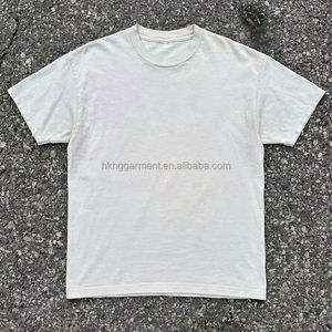 T-shirt col rond Dirty Wash 100% coton pour homme, t-shirt personnalisé effet délavé, t-shirt vierge de haute qualité, effet vieilli pour homme - Product Image 1