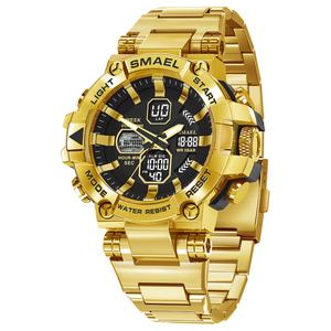 Montres pour hommes SMAEL 8096, bracelet en acier inoxydable, montre à quartz numérique - Product Image 3