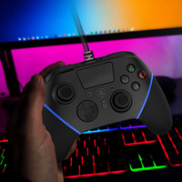 Nuevo Control de Juego con Cable P4 T-412L, Doble Vibración, Giroscopio de Seis Ejes, Táctil, Compatible con P3, Android, PC, Steam, TV BOX