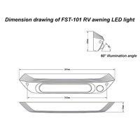 Lampe de toit double couleur IP67 étanche 12-28V pour camping-car, caravane, remorque, 4x4, camion, éclairage extérieur de porche