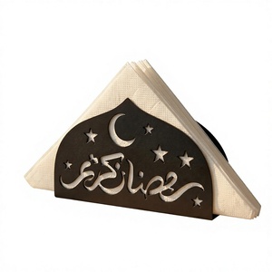 Elegant <b>Arabic</b> Table Napkin <b>Ring</b> Moon Star Cutout Design for Family Dinner Iftar Event Table Setting Home Dining - Product Image 1