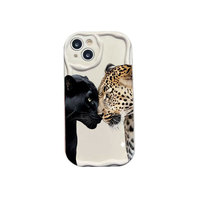 Étui de téléphone portable en TPU à motif léopard pour 17 Pro Max 16/15/13 14 Plus - Conception antichoc, personnalisation de dessins animés, peinture