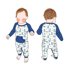 Pronto para Envio: Macacão Infantil de Bambu com Estampa Mística, Manga Longa, Zíper Bidirecional, Tricotado e Lavável - Product Image 2