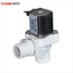 FUXIN FD-01 ucuz fiyat PP plastik su solenoit valfi normalde kapalı çamaşır makinesi vana DC24V