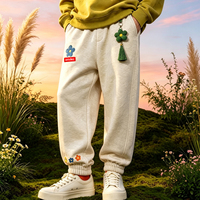 Pantalon de jogging LTD-MTR1044 avec applique florale, taille élastique, poches latérales, revers côtelés, jambe fuselée, en molleton – Fabricant de vêtements