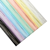 Kertas Pembungkus Bunga Motif Garis Vertikal Semi Transparan Tekstur Frosted Perlengkapan Pembungkus Buket Grosir