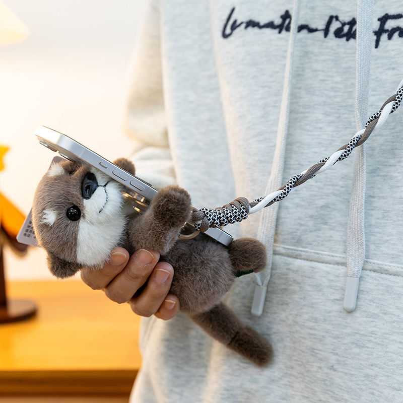 Animal Plush Phone Pouch Backpack-Raccoon, Panda, Otter Stuffed Animal Crossbody Bag, Unisex Cute & Functional Bag for Daily Use