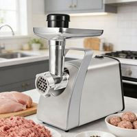 Hachoir à viande électrique en acier inoxydable à montage facile, petit modèle domestique 1000W, pour viande et poisson