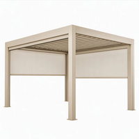 B2B 4x3m Aluminium-Pergola mit Holzmaserung, Umweltfreundlich, Verrottungsfest, Wasserabweisend, Schneelastresistent, Naturinspiriertes Design, Freistehend