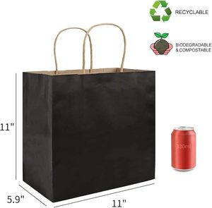 <span class=keywords><strong>Bolsas</strong></span> <span class=keywords><strong>de</strong></span> Regalo <span class=keywords><strong>de</strong></span> <span class=keywords><strong>Papel</strong></span> <span class=keywords><strong>Kraft</strong></span> Negro con Asas, <span class=keywords><strong>Bolsas</strong></span> <span class=keywords><strong>de</strong></span> <span class=keywords><strong>Papel</strong></span> <span class=keywords><strong>Kraft</strong></span> para Llevar Comida, Compras, Negocios y Fiestas - Product Image 2