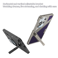 Étui de téléphone en cuir fin style Mecha pour Samsung Galaxy S23 S24 S25 S26 Ultra avec protection d'objectif et support intégré