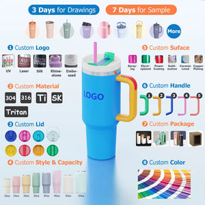 Nouvelle conception, tasse de voyage isotherme 40 oz, gobelet à double paroi sous vide avec poignée et couvercle, cadeau de Noël - Product Image 5