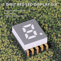 XH-4011BS Rote Common-Anode 1-stellige 7-Segment-LED-Anzeige 3mm Pixel 130mcd Helligkeit 180° Betrachtungswinkel SMD für Innenbereich Digital