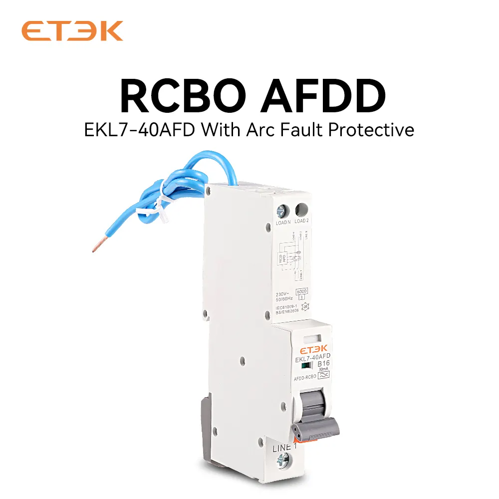 RCBO EKL7-40AFD 6KA 타입 A AFDD CB/CE/UKCA 통합 RCBO 아크 고장 회로 차단기 UK Afdd RCBO