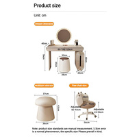 Coiffeuse noire de luxe avec miroir et tiroirs pour femme, idéale pour petit appartement, à prix abordable
