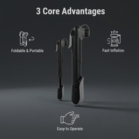 Pompe à vélo de poche légère en plastique, gonfleur de pneus portable avec support de fixation, étanche et durable pour VTT/vélos de route