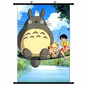 50CM * 75CM Tonari no Totoro 애니메이션 패브릭 벽 포스터 스크롤 매달려 그림 만화 방수 포스터