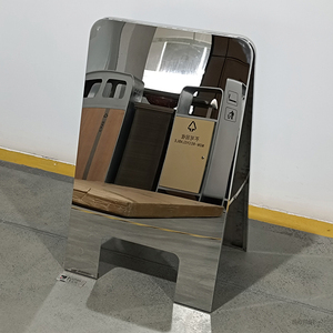 Panneau publicitaire autoportant <span class=keywords><strong>en</strong></span> acier inoxydable, personnalisé, miroir brossé, pliable, pour devanture de magasin - Product Image 2