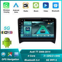 Lecteur vidéo de voiture WIFI double bande 5G+2.4G 2+64G 5.4 pour Audi TT 2006-2014 Navigation GPS Radio Android Car-play