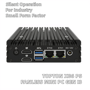 Mini PC Logo X86 <span class=keywords><strong>P5</strong></span> sin Ventilador, Intel <span class=keywords><strong>Core</strong></span> I3 de 12.ª Generación, DDR5, 2x I226-V 2.5G, 2x HD2.1, SSD, Servidor Proxmox para Uso Industrial en la UE - Product Image 2