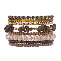 Bracelet en perles de verre soufflé à la main, style bohème créatif, multi-couches, tendance, style européen et américain, pour la plage