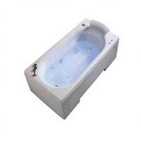 Baignoire de massage à remous autoportante en pierre artificielle diamantée avec drain central