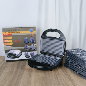 <span class=keywords><strong>Piastra</strong></span> Multifunzione 6-in-1 per Sandwich, Waffle e Panini <span class=keywords><strong>con</strong></span> Piastre Antiaderenti Rimovibili, Stazione Colazione Compatta - Product Image 3