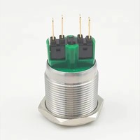 ELEWIND Interrupteur à bouton-poussoir à verrouillage en acier inoxydable 25 mm 1NO1NC (PM251F-11Z/S)